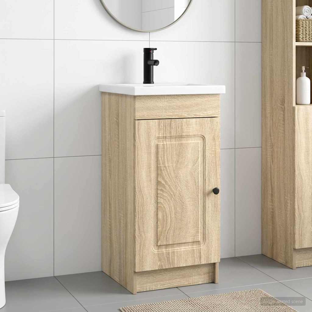 Badrumsspegel med handfat Sonoma-ek 42 x 40 x 84,5 cm