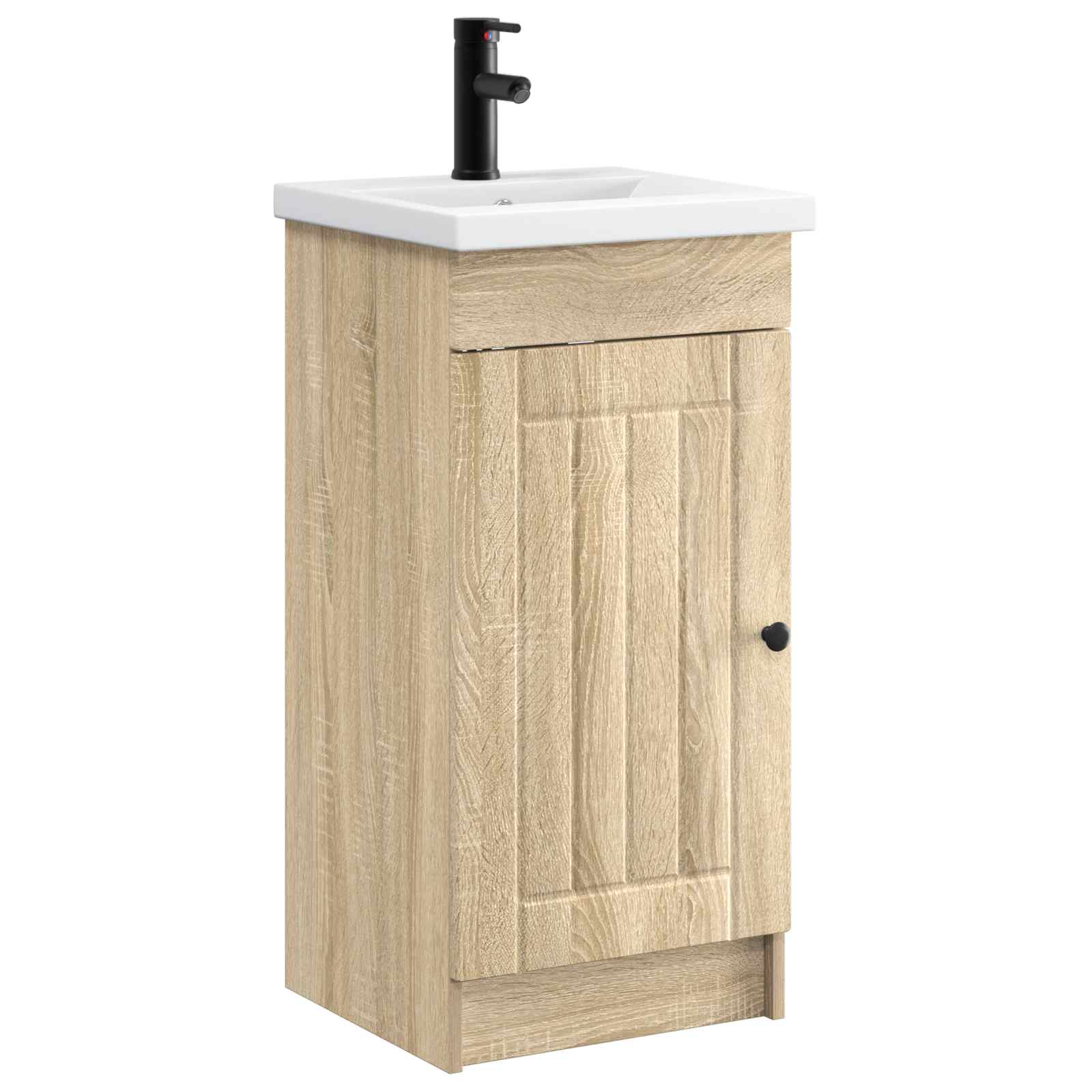 Badrumsspegel med handfat Sonoma-ek 42 x 40 x 84,5 cm