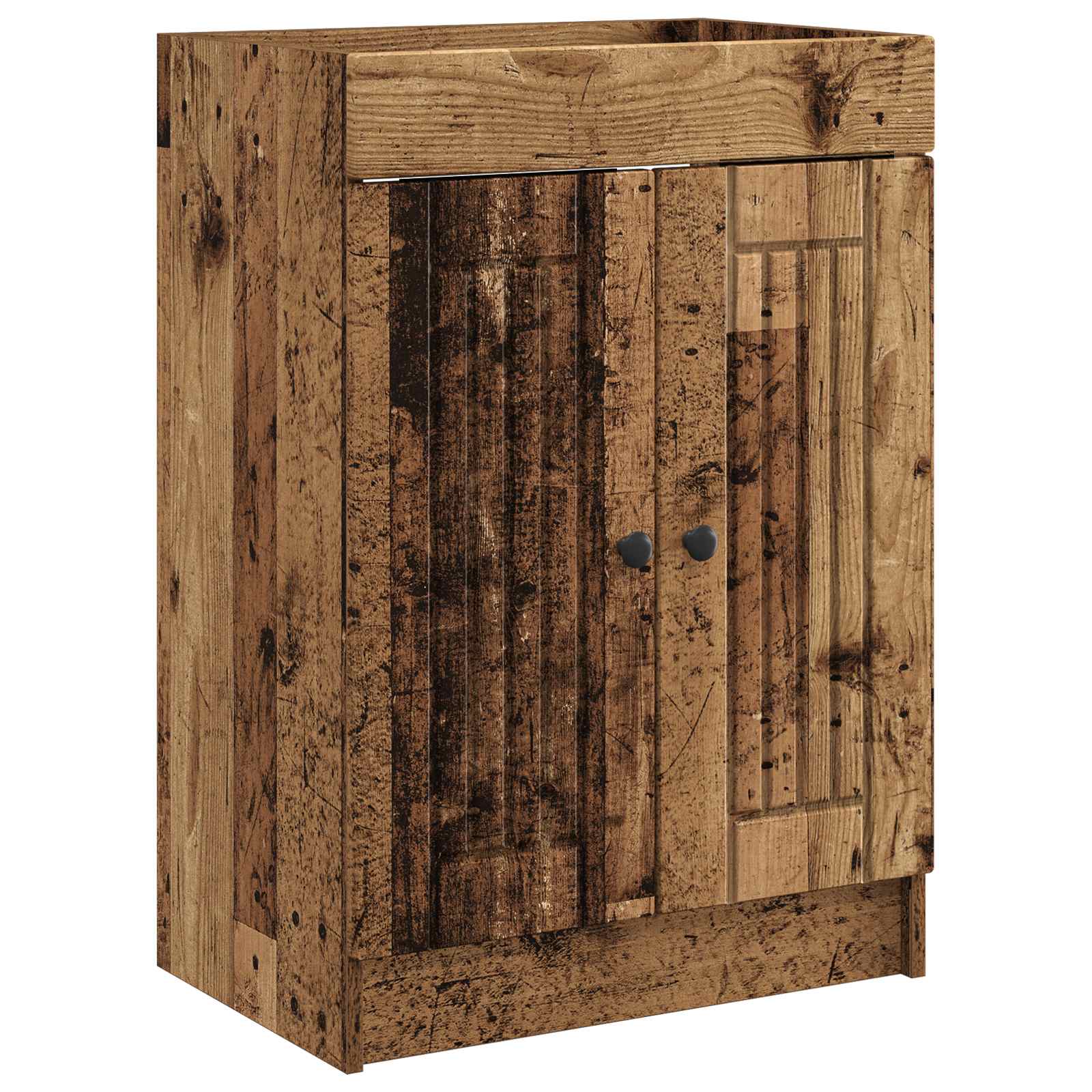 Badrumsskåp under handfat Gammalt trä 56 x 37,5 x 81 cm