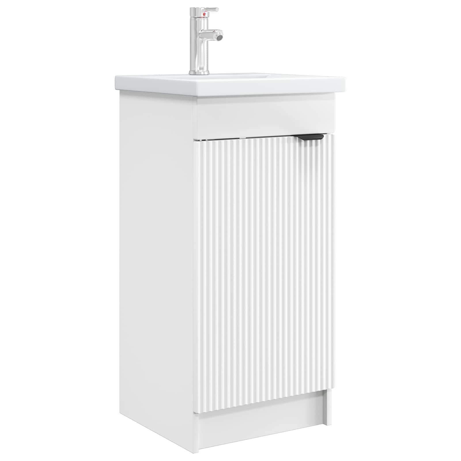 Badrumsspegel med handfat Vit 42 x 40 x 84,5 cm Konstruerat trä