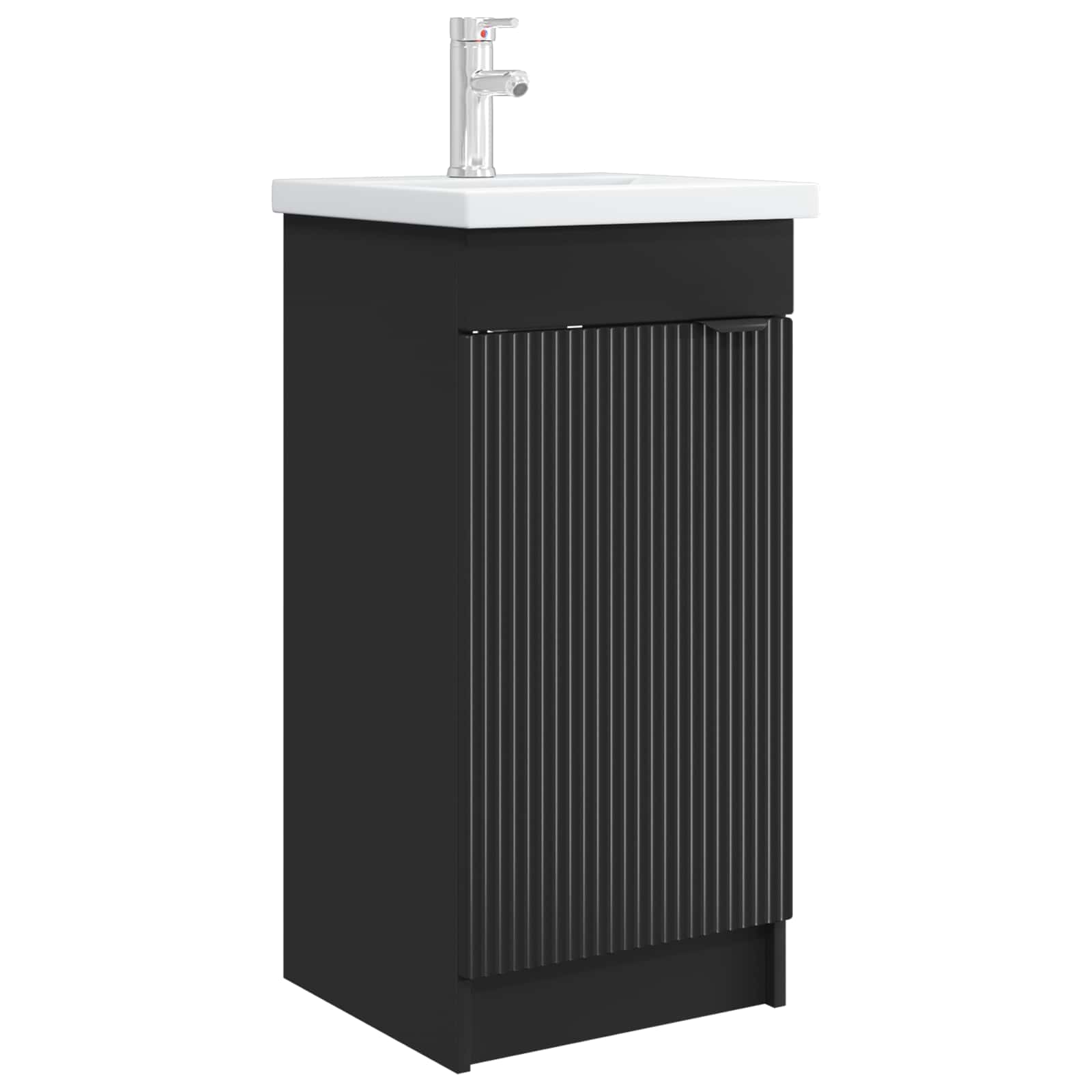 Badrumsspegel med handfat Svart 42 x 40 x 84,5 cm