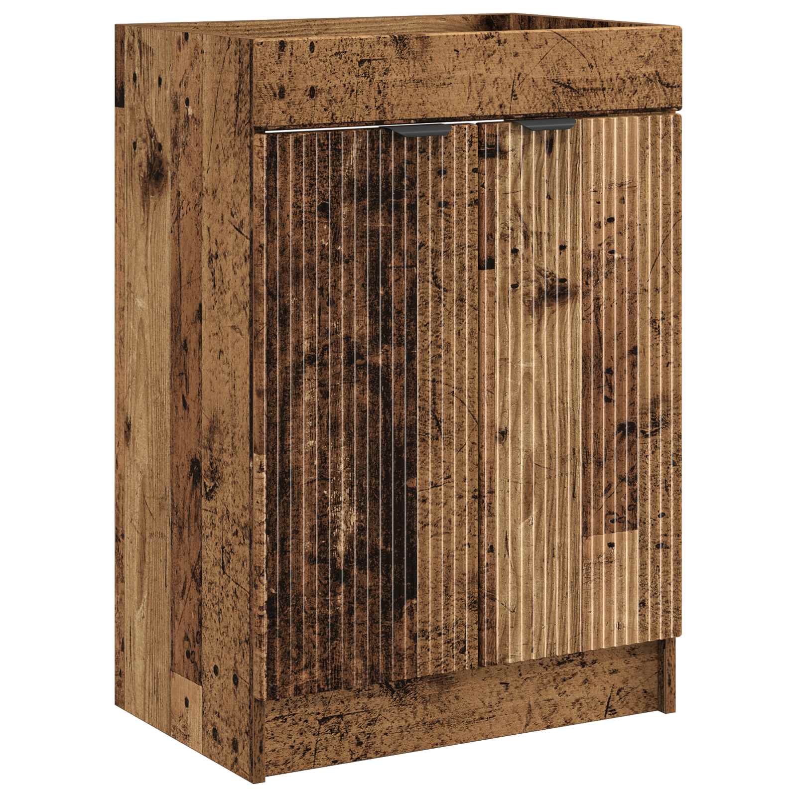 Badrumsskåp under handfat Gammalt trä 56 x 37,5 x 81 cm
