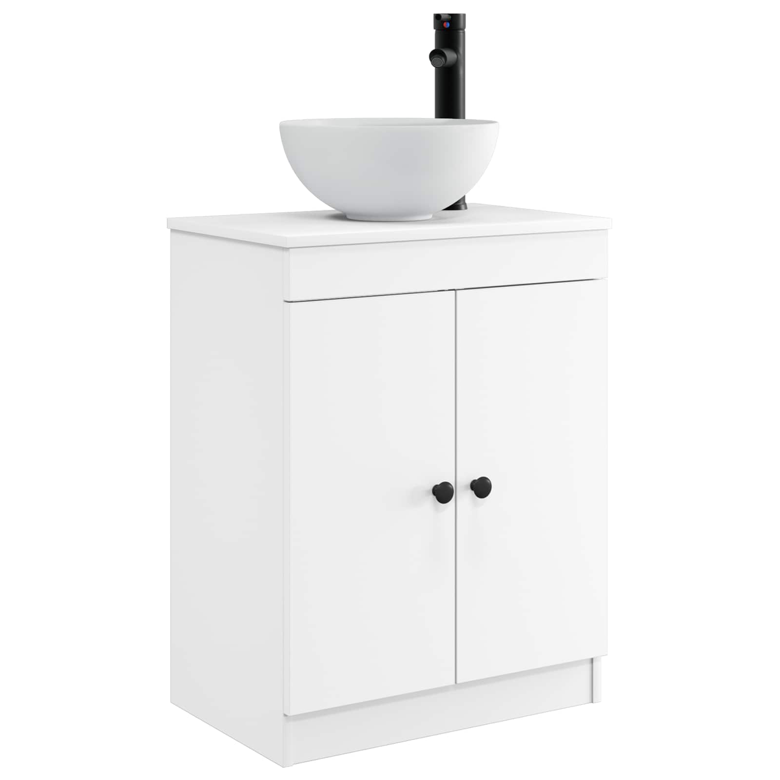 Badrumsspegel med handfat Vit 54 x 35 x 83 cm Konstruerat trä