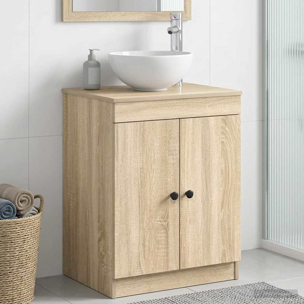 Badrumsskåp Sonoma-ek 54 x 41 x 70 cm Konstruerat trä