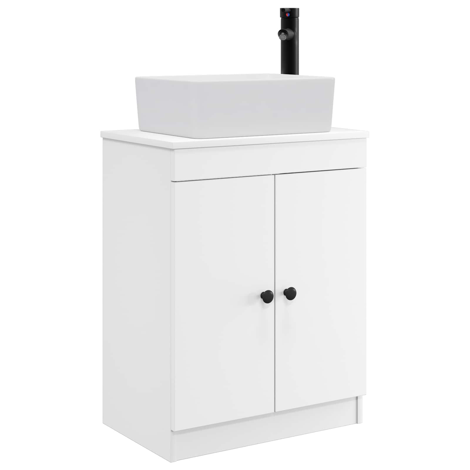Badrumsspegel med handfat Vit 54 x 35 x 83 cm Konstruerat trä