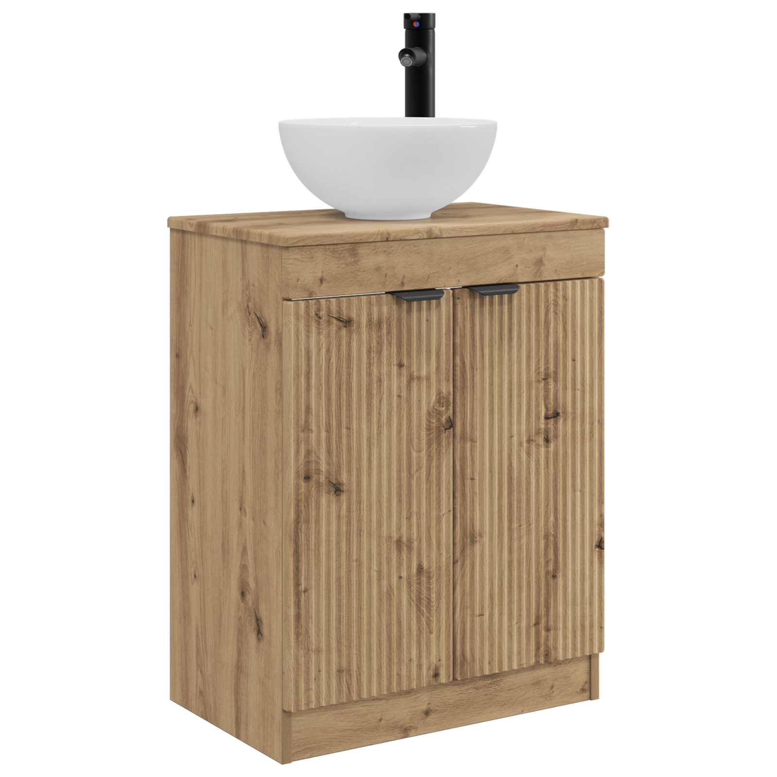Badrumsspegel med handfat Artisan-ek 54 x 35 x 83 cm