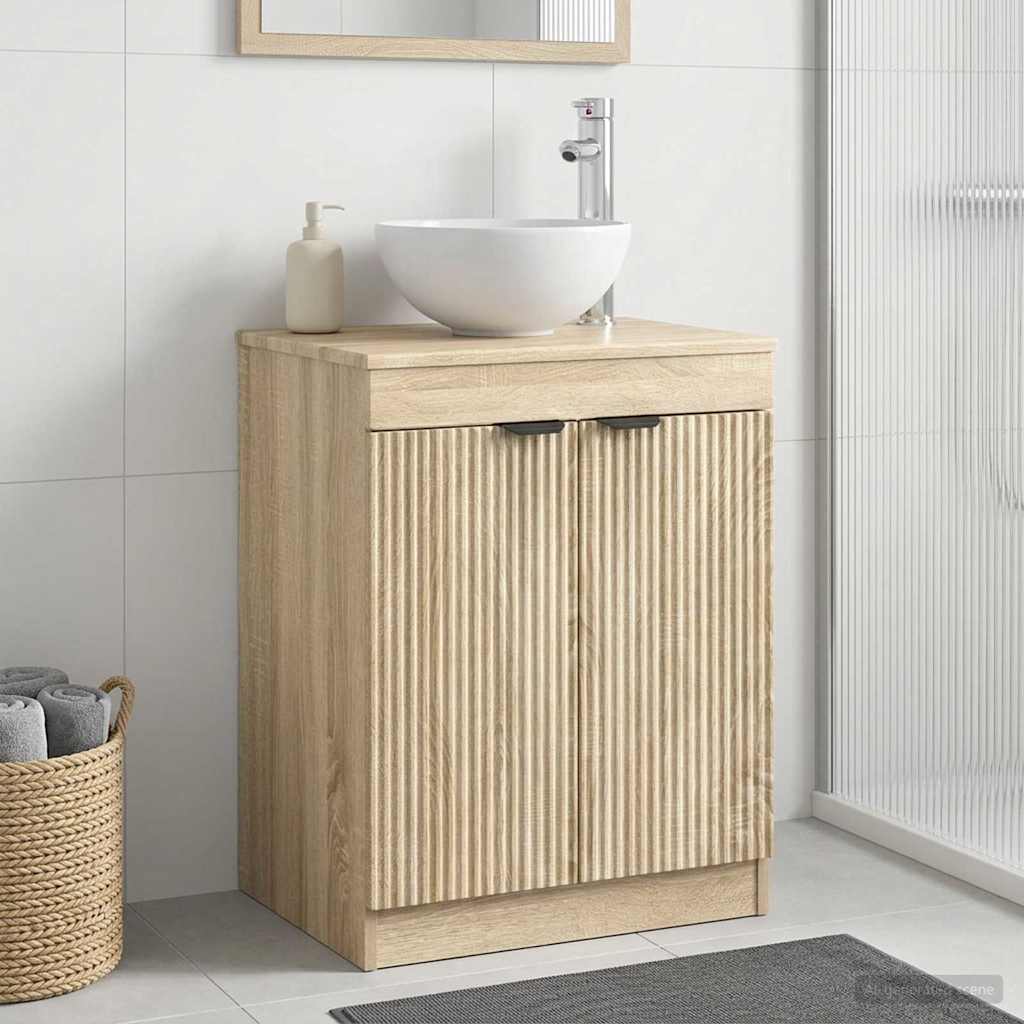 Badrumsskåp Sonoma-ek 54 x 41 x 70 cm Konstruerat trä