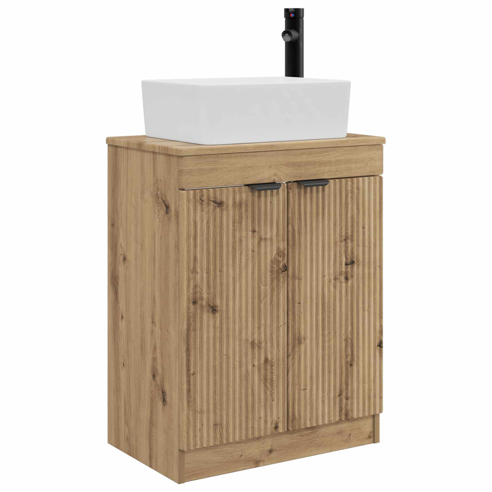 Badrumsspegel med handfat Artisan-ek 54 x 35 x 83 cm