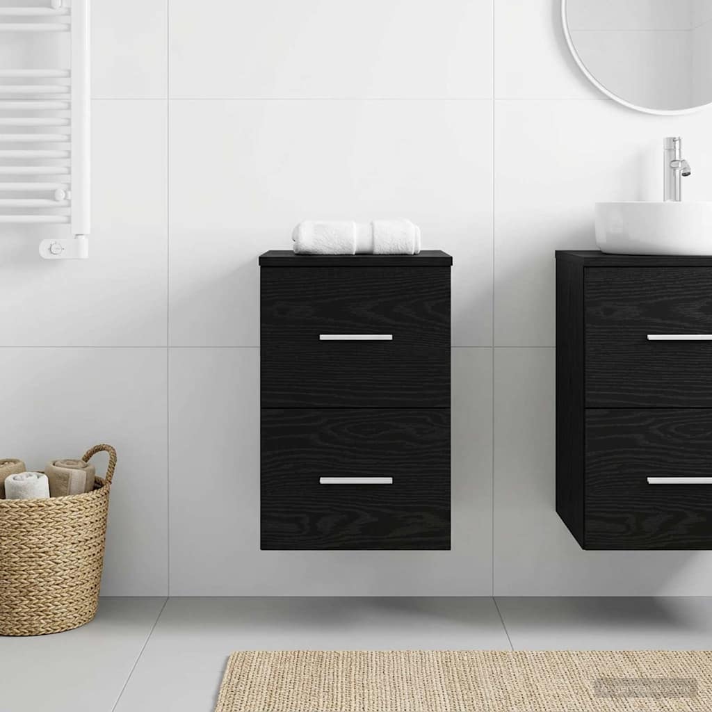 Badrumsskåp Mellan Svart ek 30 x 35 x 50 cm Konstruerat trä