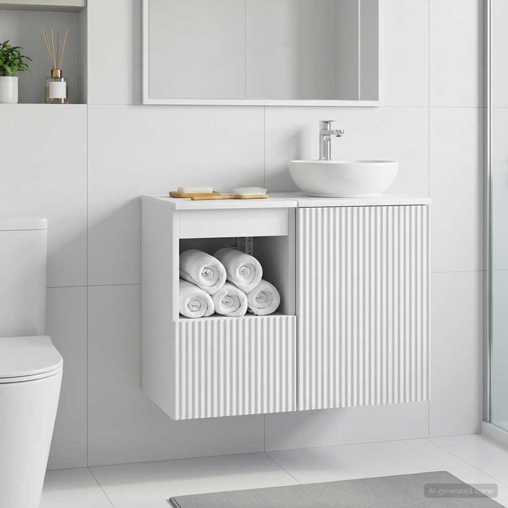 Badrumsskåp Vit 30 x 35 x 50 cm Konstruerat trä