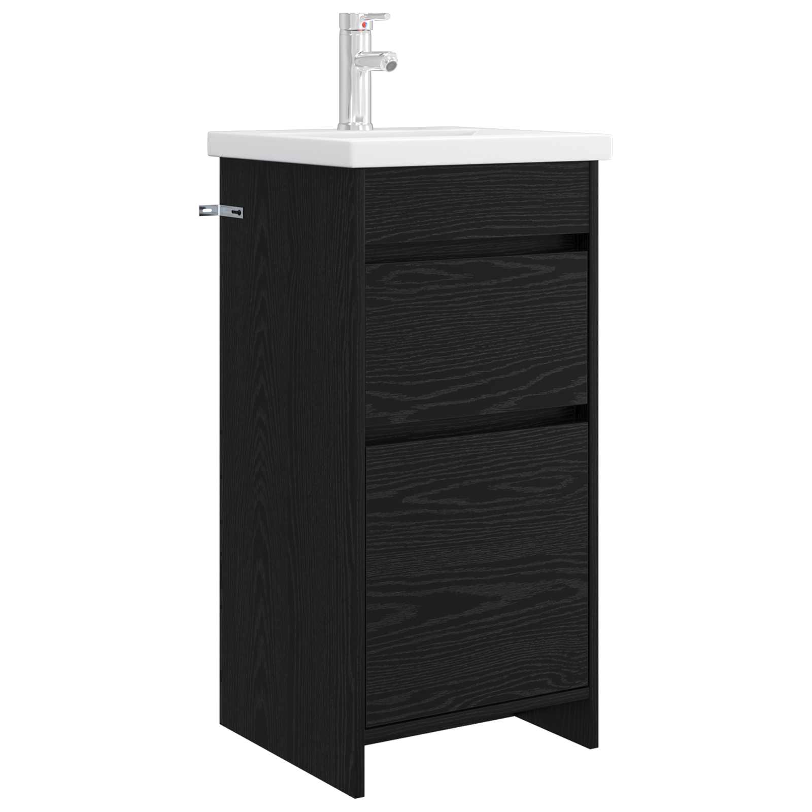 Badrumsspegel med handfat Svart ek 42 x 40 x 84,5 cm