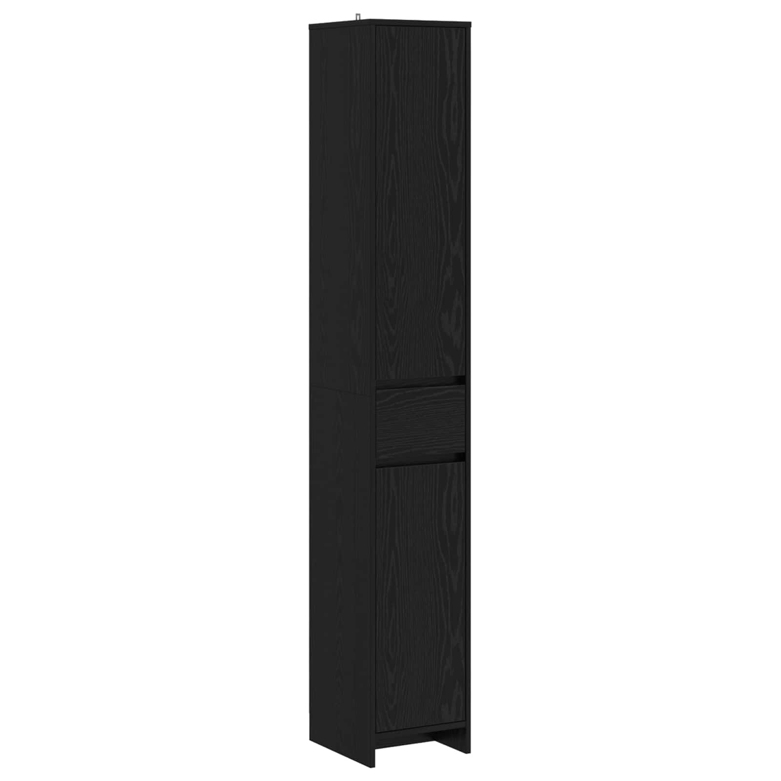 Badrumsskåp Svart ek 30 x 33 x 190 cm Konstruerat trä