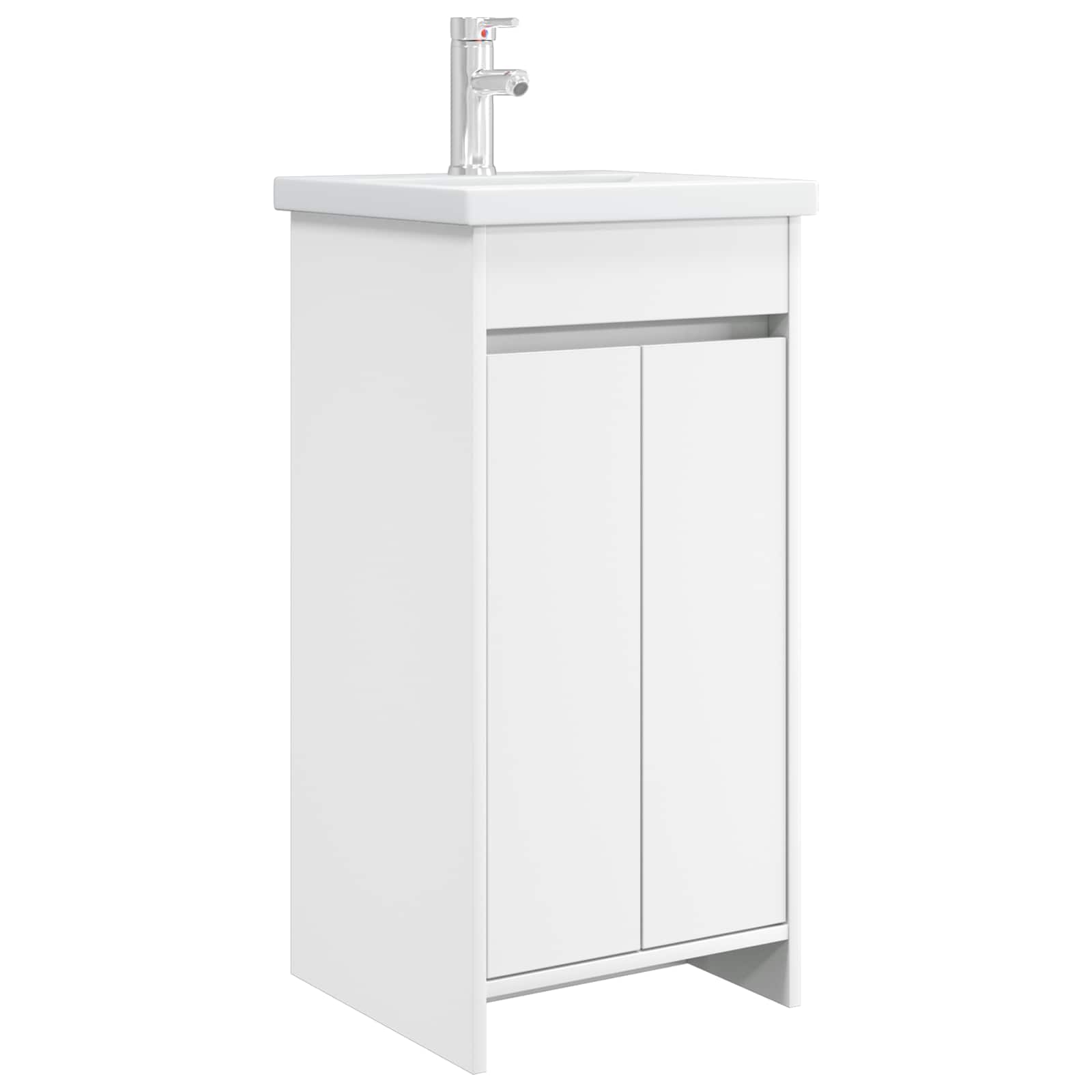 Badrumsspegel med handfat Vit 42 x 40 x 84,5 cm Konstruerat trä