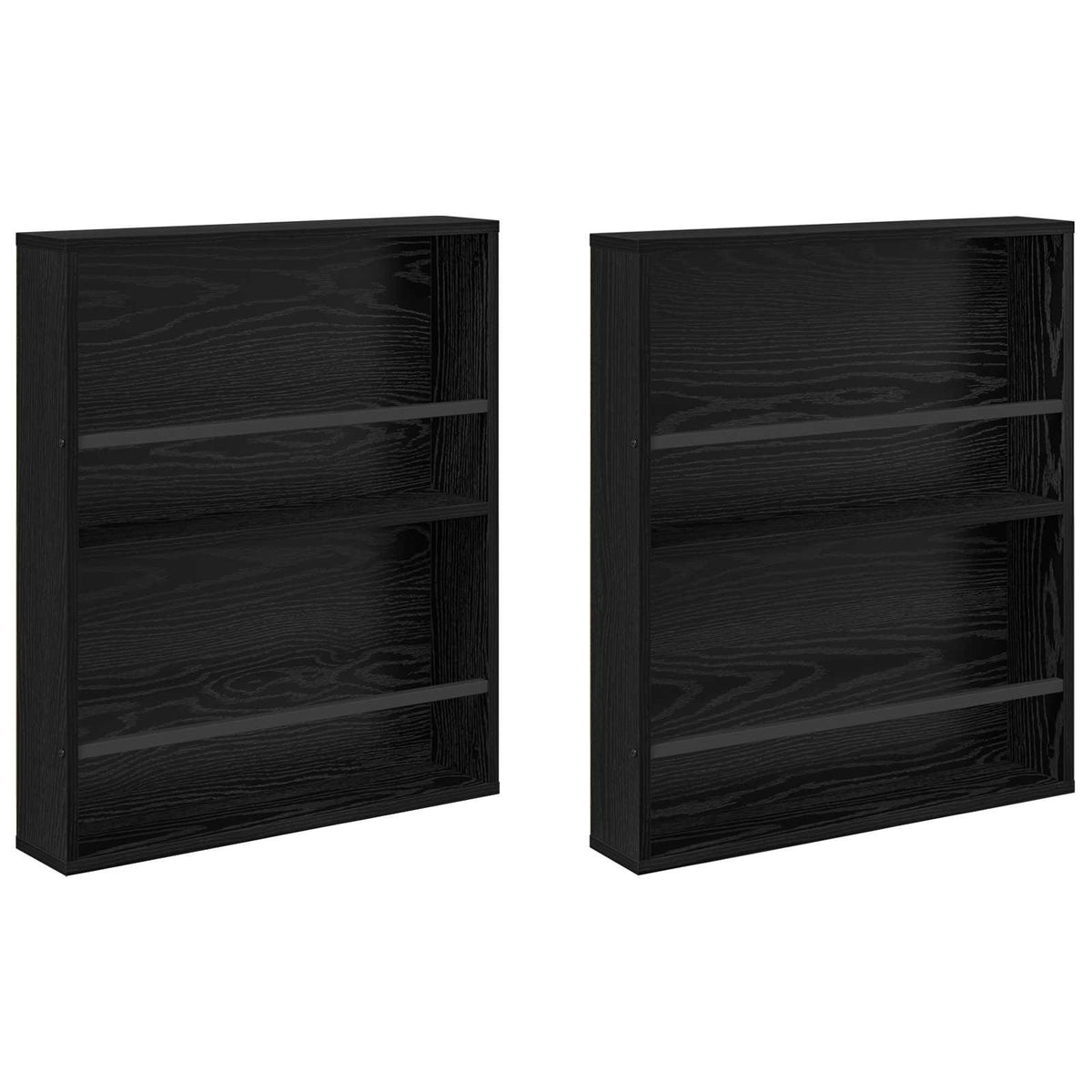 Tidningshylla 2 st Svart Ek 60 x 12 x 70 cm Konstruerat trä