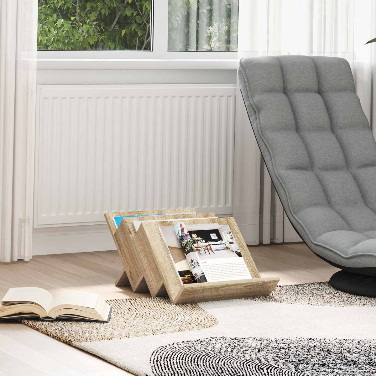 Tidningshylla Sonoma-ek 53 x 40 x 28,5 cm Konstruerat trä