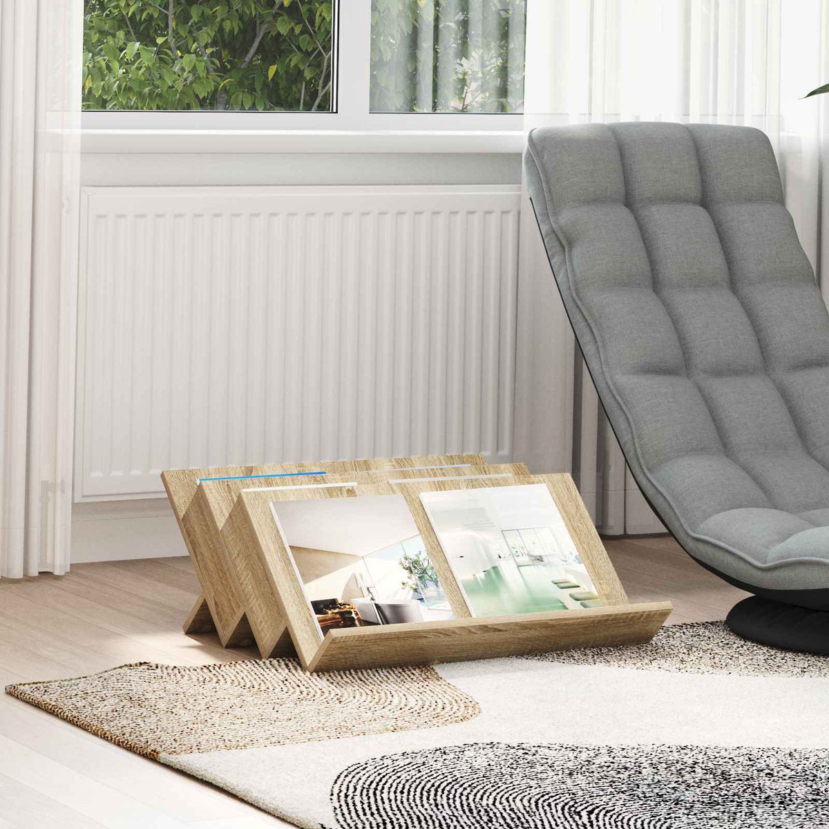 Tidningshylla Sonoma-ek 65 x 53 x 28,5 cm Konstruerat trä