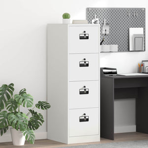 Arkivkåp med låda 2 pcs Vit 44 x 50 x 106.5 cm Kallvalsat Stål