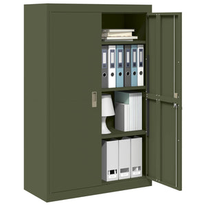 Förvaringsskåp 2 pcs Olivgrön 90 x 40 x 140 cm Kallvalsat Stål