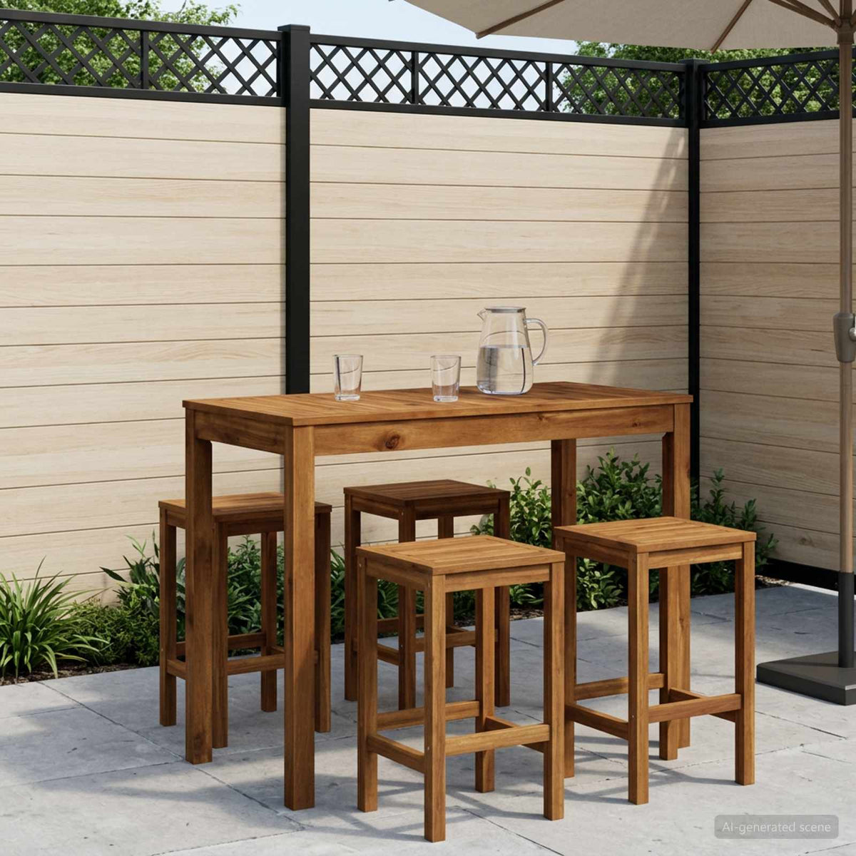 Trädgård Bar Bord Naturlig 108,5 x 55 x 105 cm