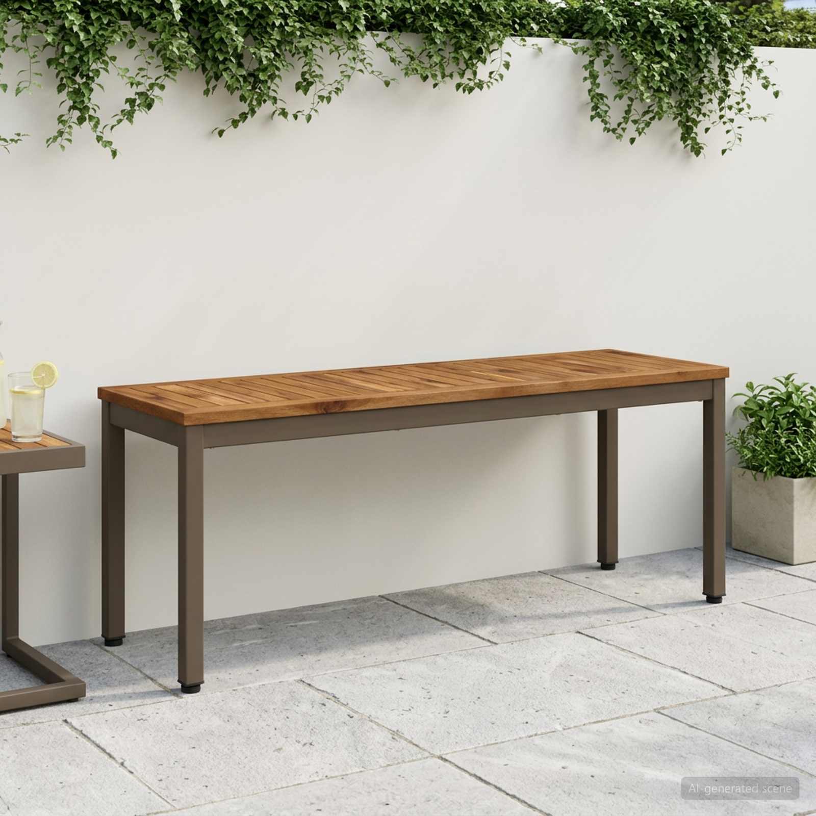 Trädgårdsbänk 108,5 x 35 x 45 cm Massivt Akaciaträ Rektangulär