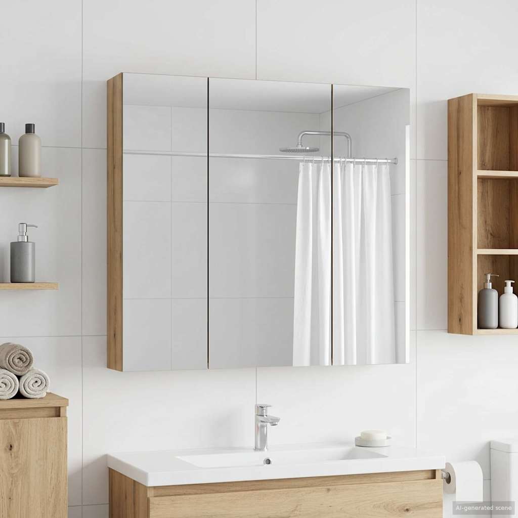 Badrumsspegelskåp Artisan-ek 70 x 14,5 x 70 cm Konstruerat trä