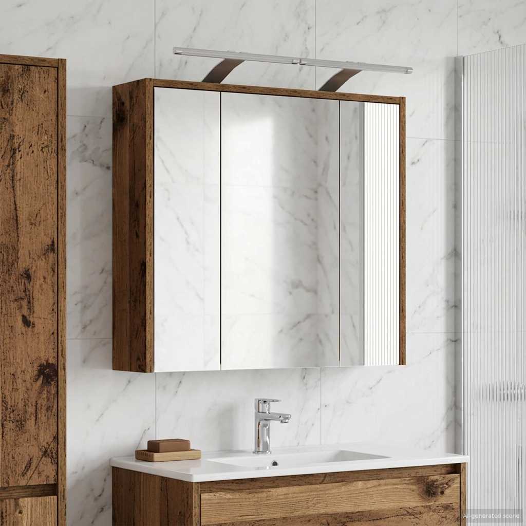 Badrumsspegelskåp Gammalt trä 63,5 x 16 x 62,5 cm
