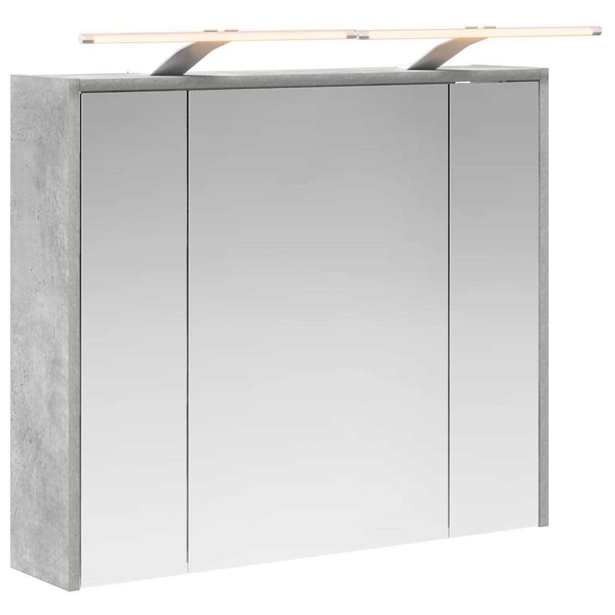 Badrumsspegelskåp Betonggrå 73,5 x 16 x 62,5 cm Konstruerat trä