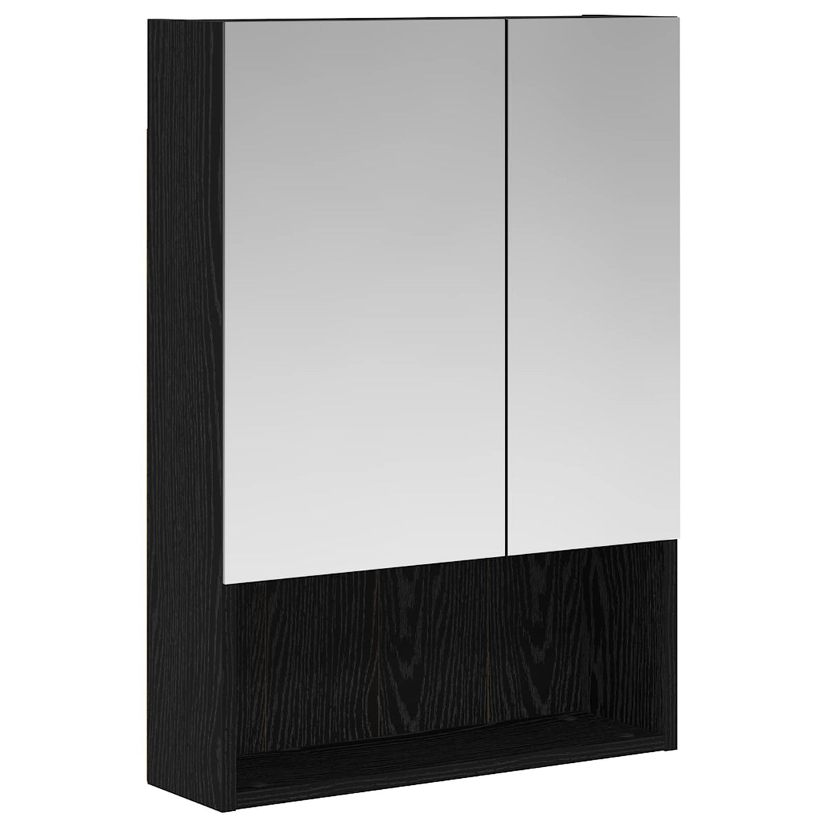 Badrumsspegelskåp Svart Ek 50 x 14,5 x 70 cm Konstruerat trä