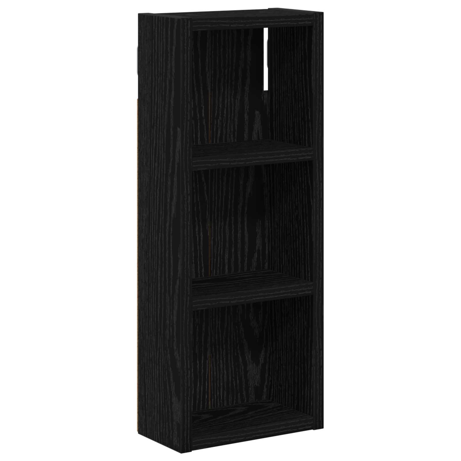 Badrumsväggskåp Svart Ek 20 x 10 x 50 cm Konstruerat trä