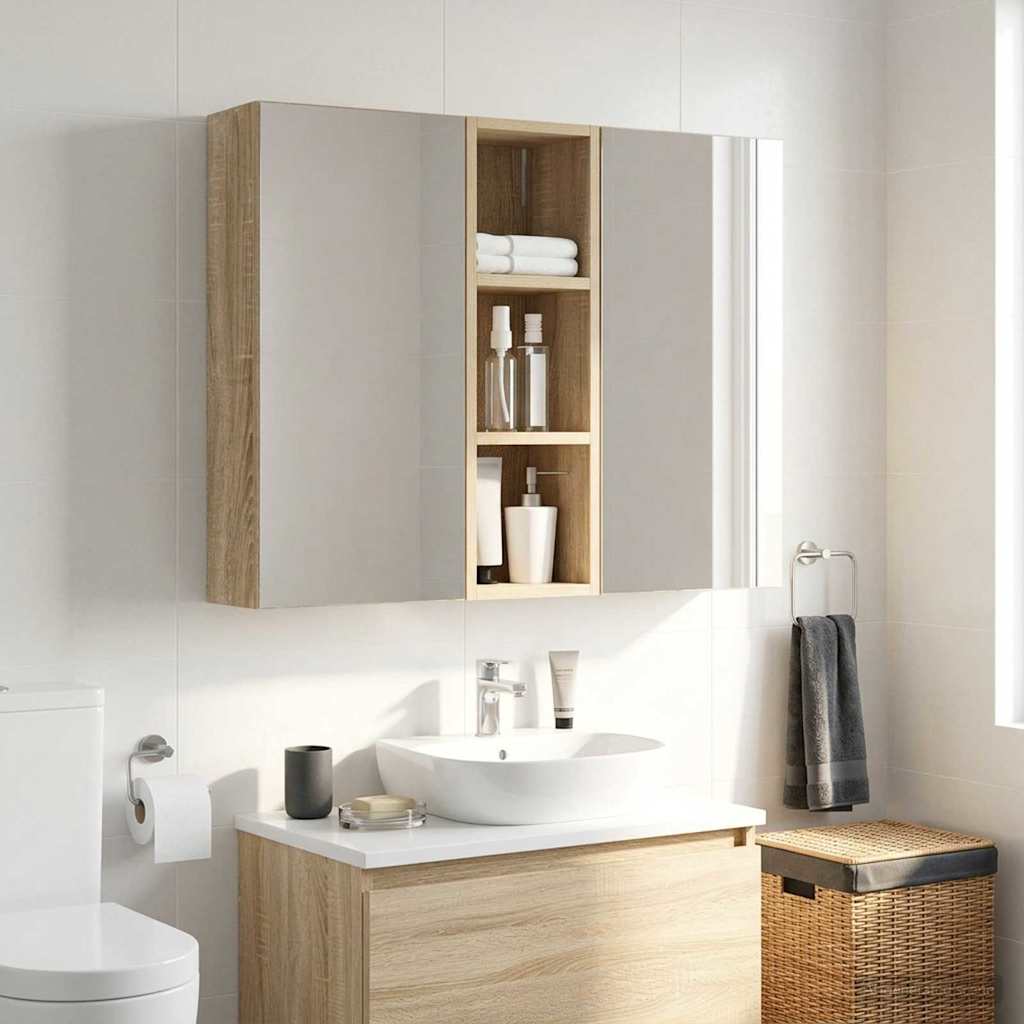 Badrumsväggskåp Sonoma-ek 20 x 16 x 62,5 cm Konstruerat trä