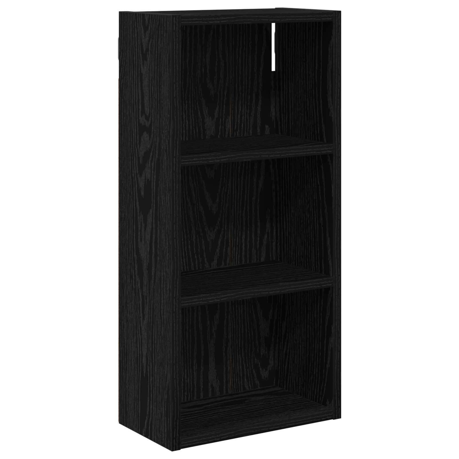 Badrumsväggskåp Svart Ek 30 x 16 x 62,5 cm Konstruerat trä