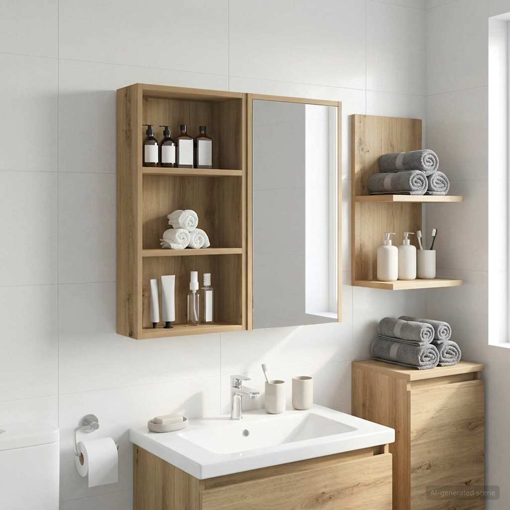 Badrumsväggskåp Artisan-ek 40 x 14 x 70 cm Konstruerat trä