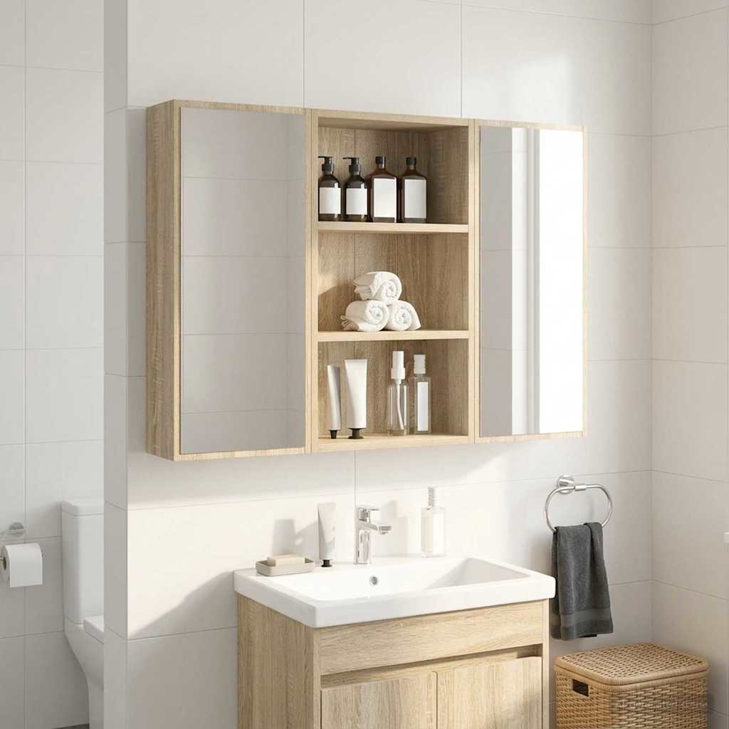 Badrumsväggskåp Sonoma-ek 40 x 16 x 62,5 cm Konstruerat trä