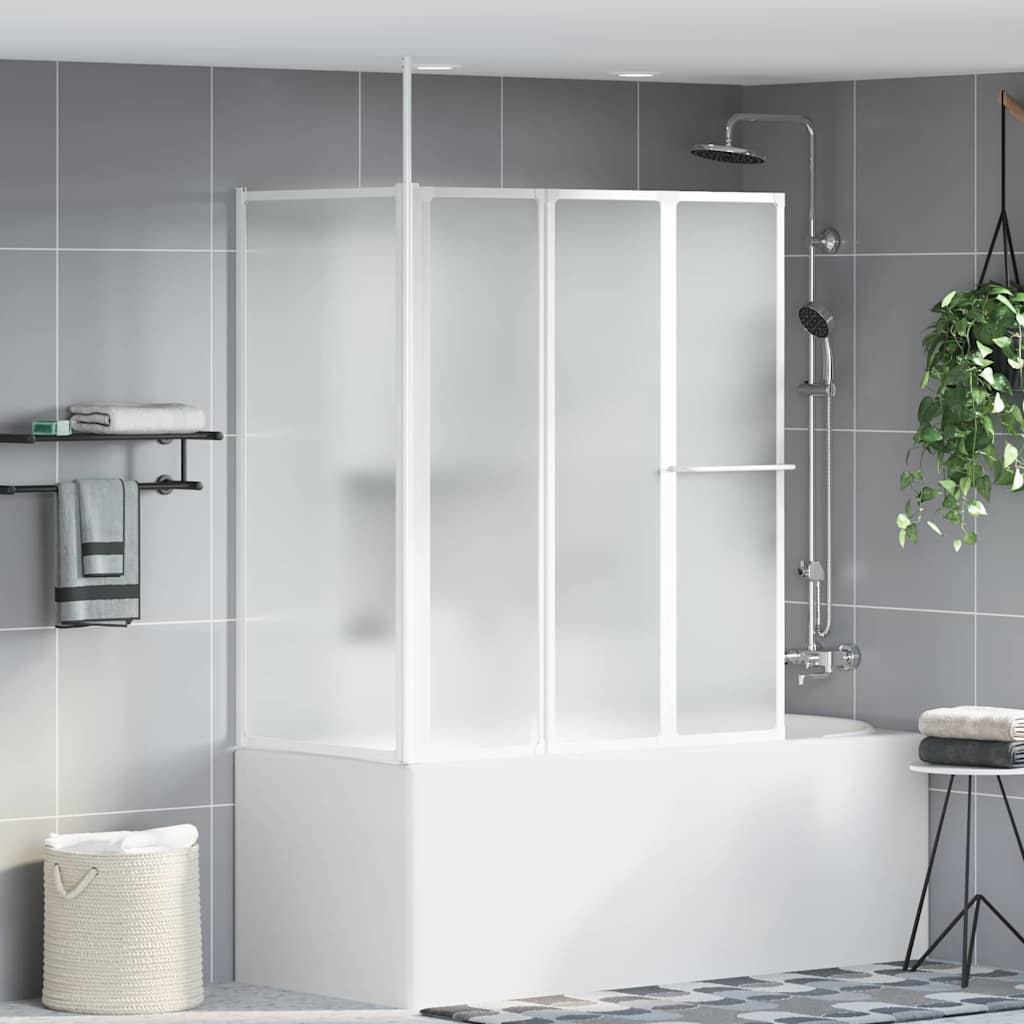 Badskärm Frostat glas 120 x 70 x 137 cm Aluminium