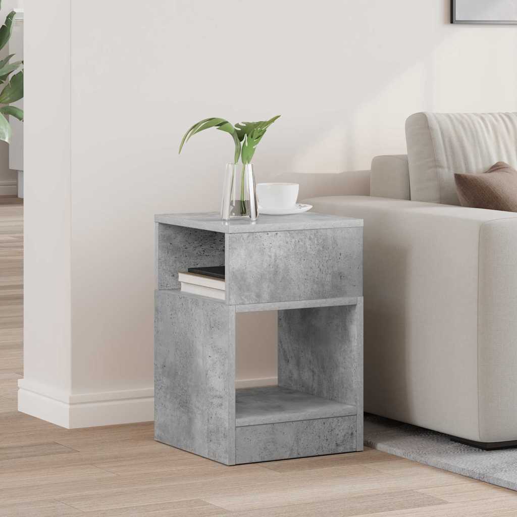 Sidobord Betonggrå 30,5 x 30 x 45 cm Konstruerat trä
