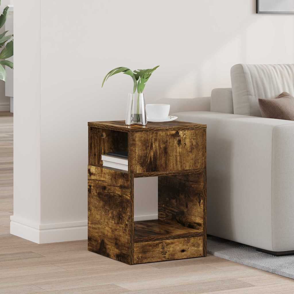 Sidobord Rökt ek 30,5 x 30 x 45 cm Konstruerat trä