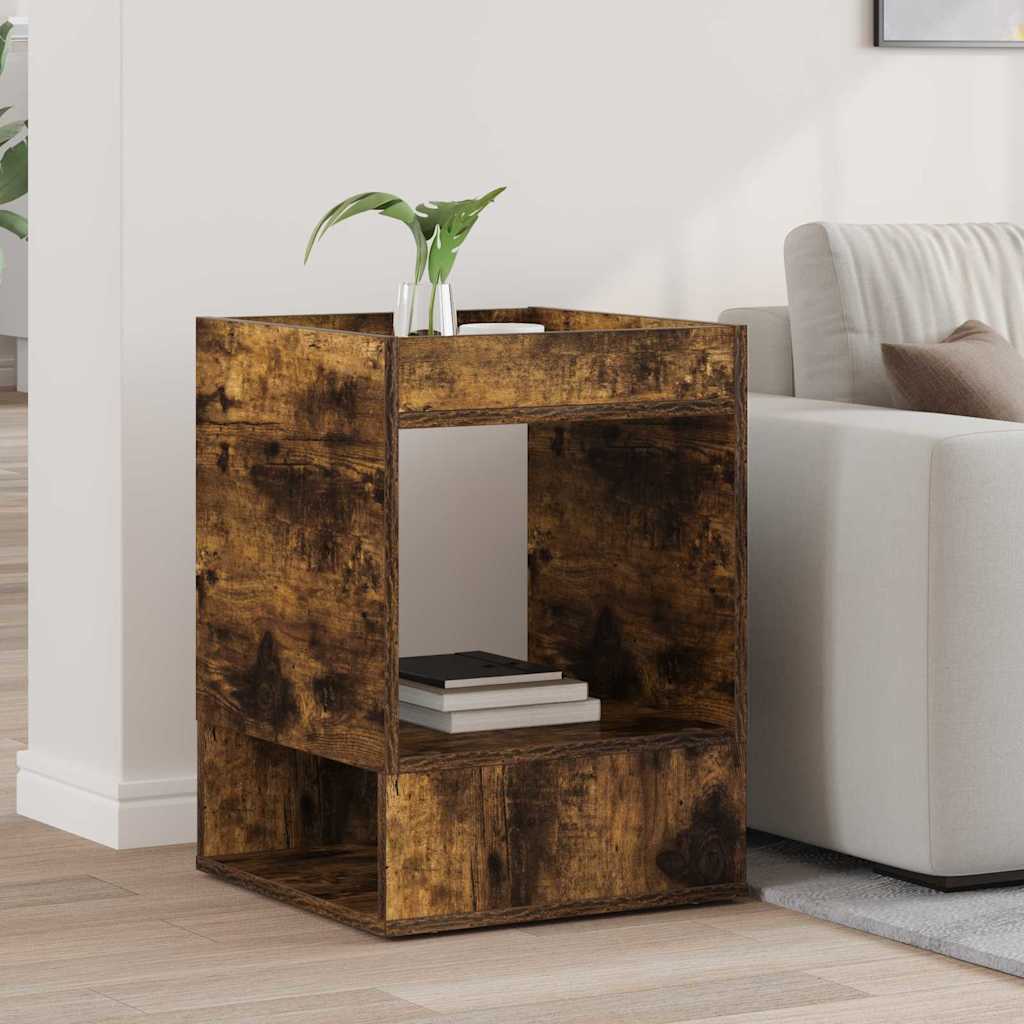 Sidobord Rökt ek 40 x 40 x 56 cm Konstruerat trä