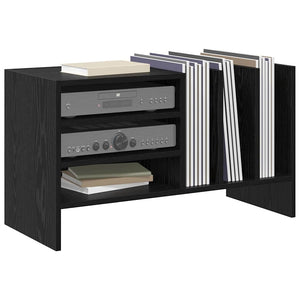Skivskåp med hylla Svart Ek 78,5 x 35 x 45 cm Konstruerat trä