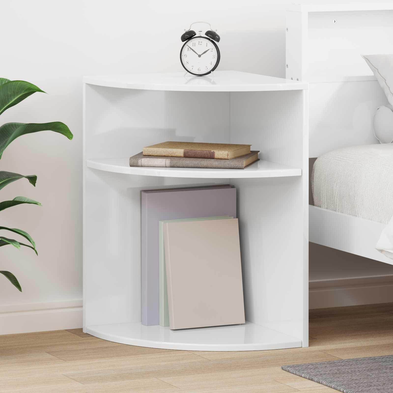 Sidobord Högblanka vita 39,7 x 39,7 x 60 cm Konstruerat trä