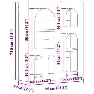 Hängande skåp med hylla Vit 59 x 20 x 71.5 cm Konstruerat trä
