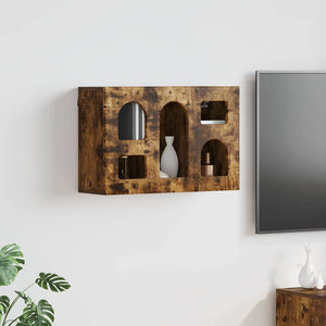 Hängande skåp med hylla Rökt ek 60 x 20 x 40 cm Konstruerat trä