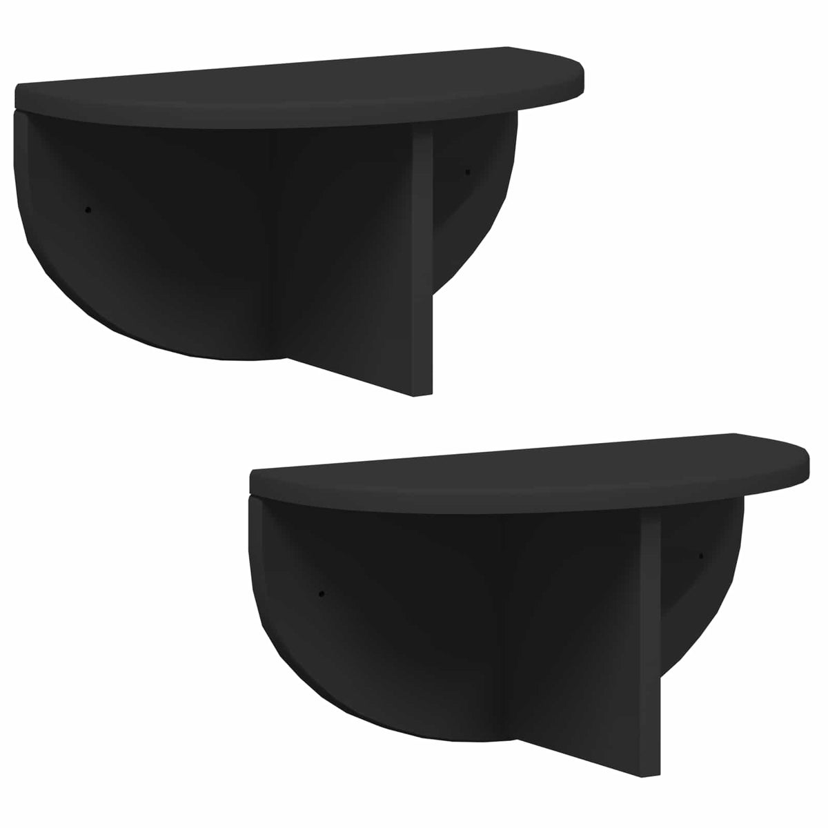 Vägg hylla 2 st Svart 38 x 19 x 19 cm Konstruerat trä