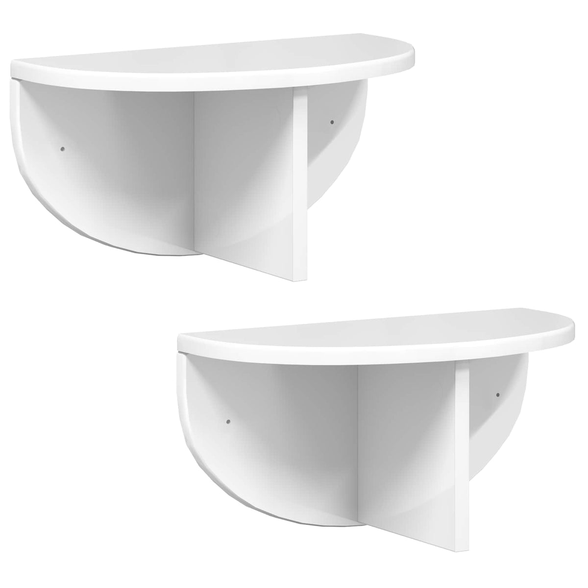 Vägg hylla 2 st Högblanka vita 38 x 19 x 19 cm Konstruerat trä