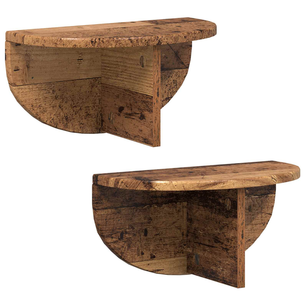 Vägg hylla 2 st Gammalt trä 38 x 19 x 19 cm Konstruerat trä