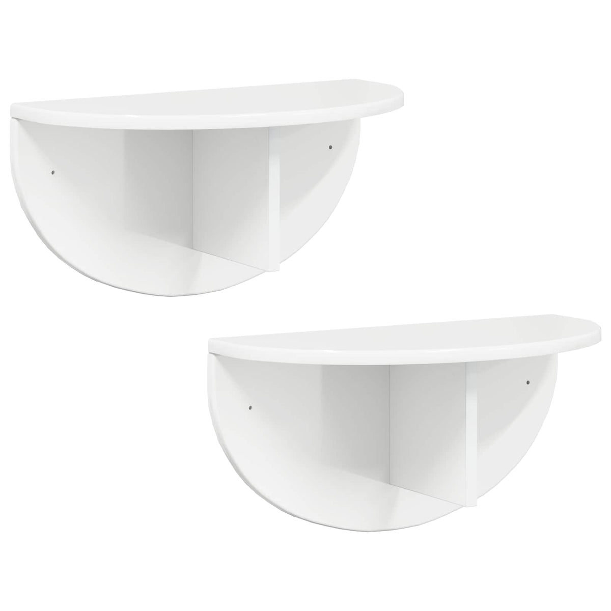 Vägg hylla 2 st Högblanka vita 48 x 24 x 24 cm Konstruerat trä