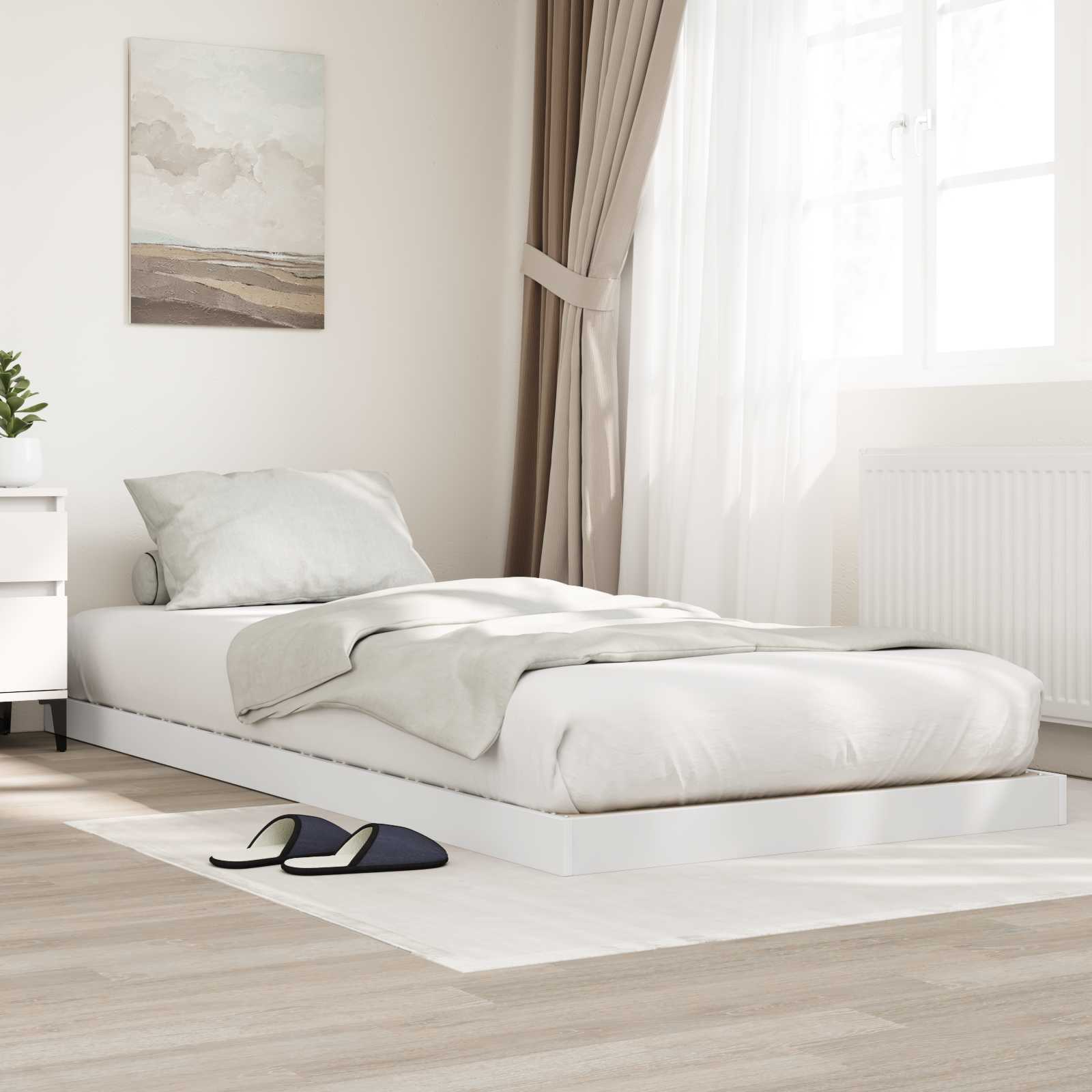 Sängram Vit 80 x 200 cm Konstruerat trä