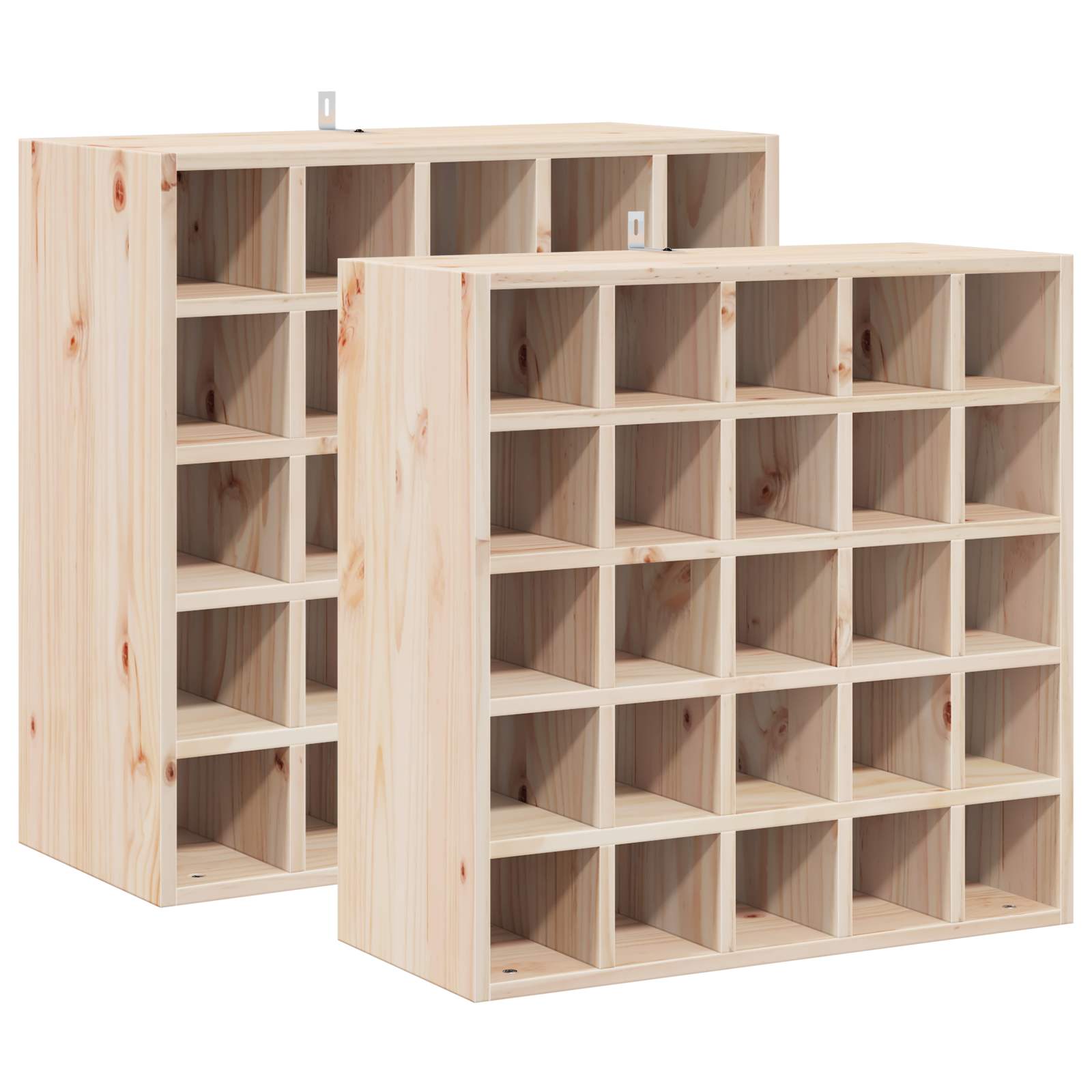 Vinställ 2 st Naturfärg 56 x 25 x 56 cm Massiv furu