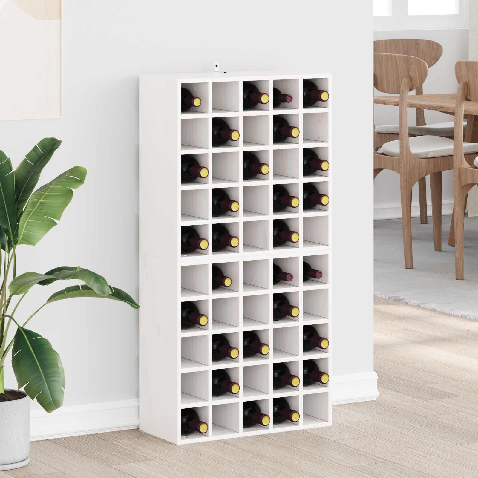 Vinställ 2 st Vit 56 x 25 x 56 cm Massiv furu