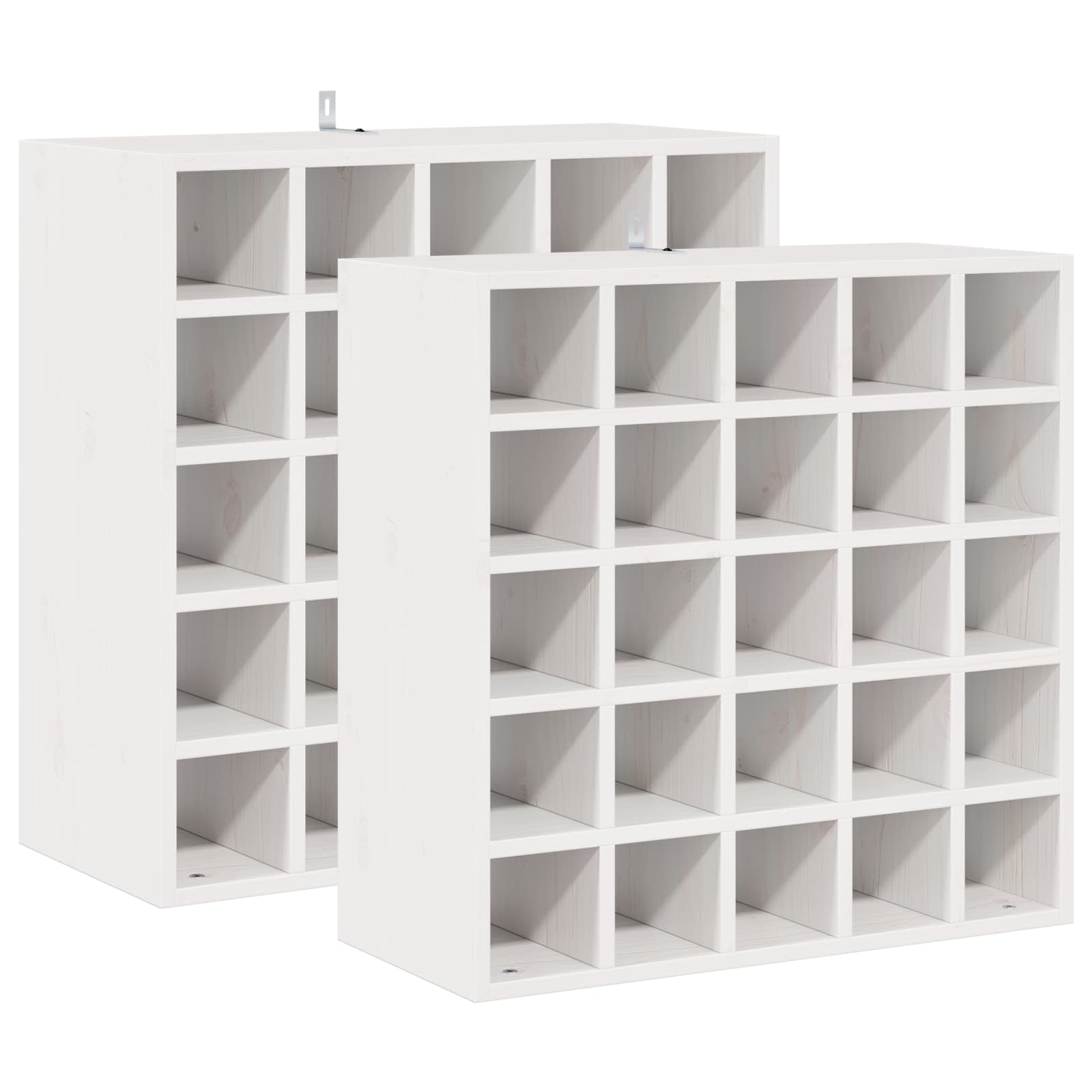 Vinställ 2 st Vit 56 x 25 x 56 cm Massiv furu