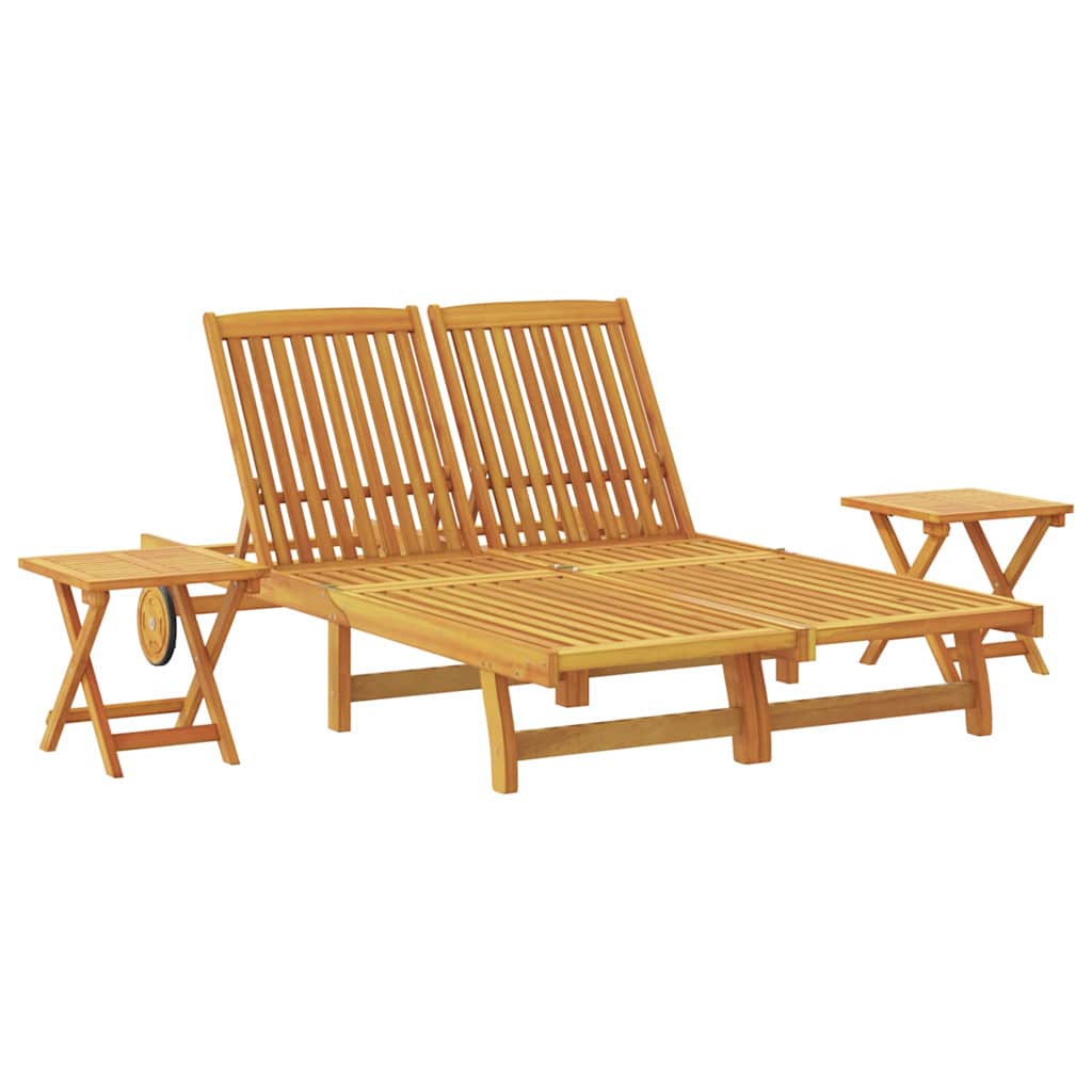 Solstol Reclining Brun Massivt Akaciaträ